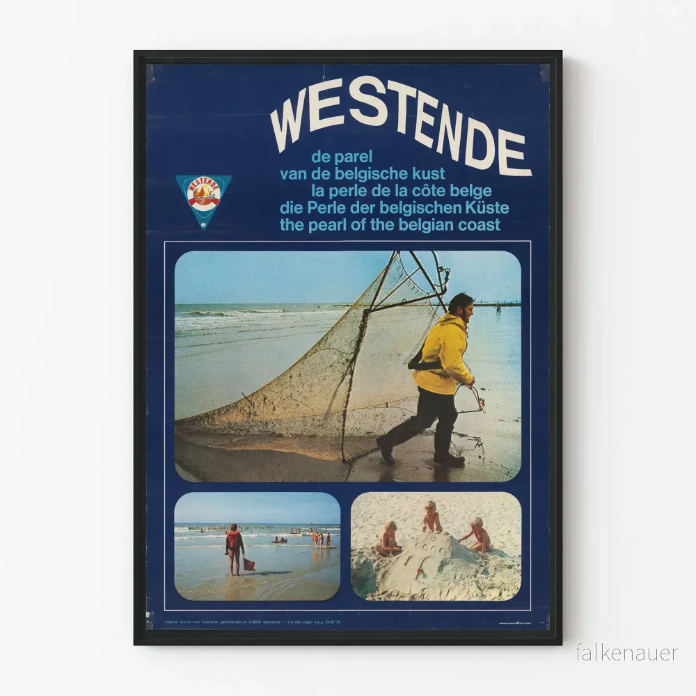 Vintageposter Westende, pärla vid den belgiska kusten Vintageposter Westende, pärla vid den belgiska kusten