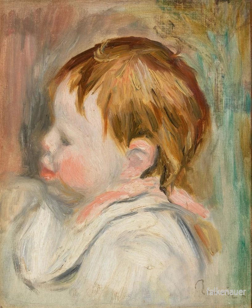 Målning av barnhuvud i profil vänster - Pierre - Auguste Renoir | Konsttryck - Bild 2
