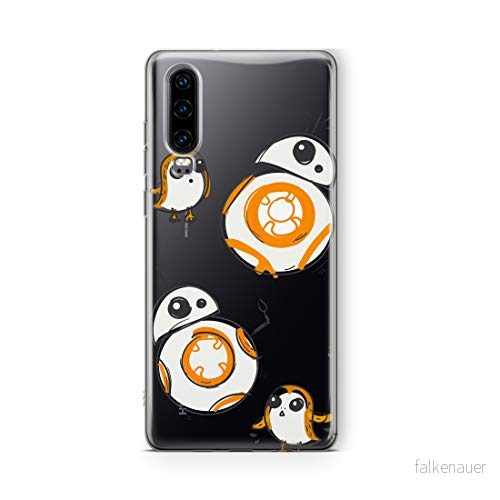 ERT GROUP mobiltelefonfodral för Huawei P30 originalt och officiellt licensierat Star Wars mönster BB 8 010 Vit optimalt anpassad till formen på mobiltelefonen, gedeeltelijk transparant 5903537306834