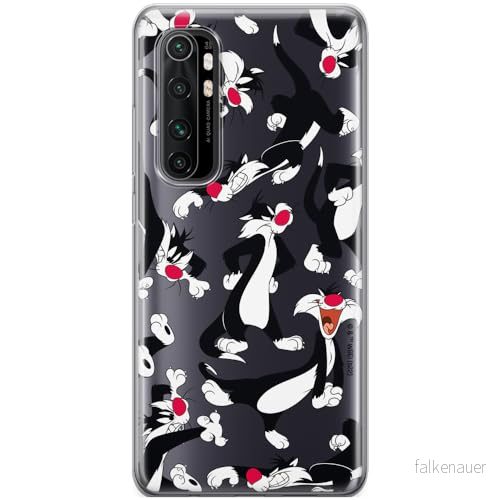 ERT GROUP mobiltelefonfodral för Xiaomi MI NOTE 10 Lite originalt och officiellt licensierat Looney Tunes mönster Sylvester 006 anpassad till formen på mobiltelefonen, gedeeltelijk transparant 5905511652289