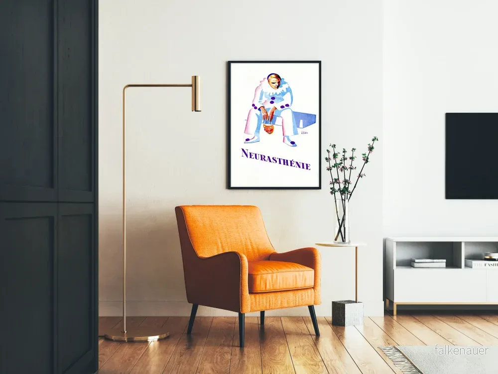 Dekorativ poster Neurasthéni - Illustration Melankolisk Pierrot - Bild 2