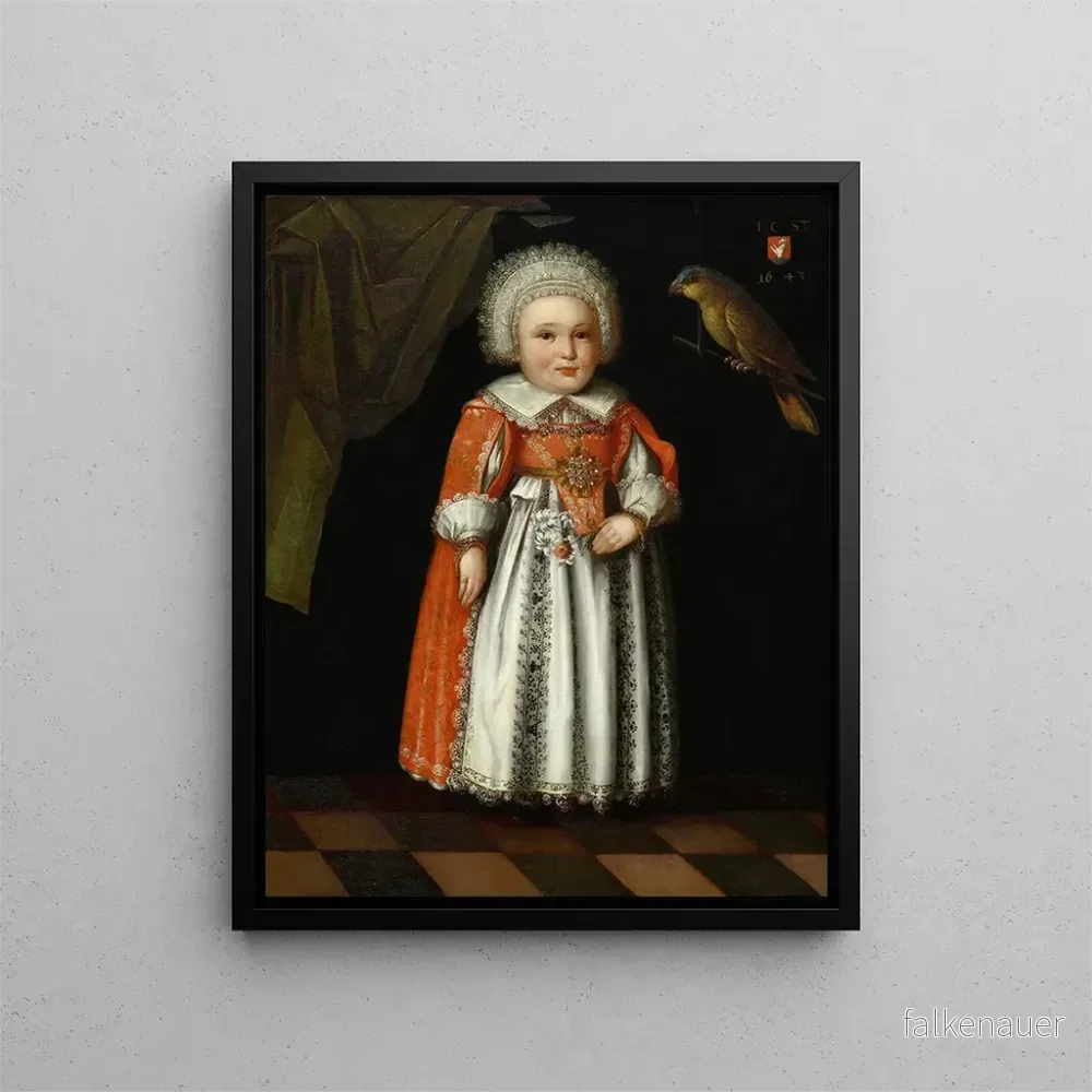 Målning Johanna Katharina Steiger, 2 år - Albrecht Kauw