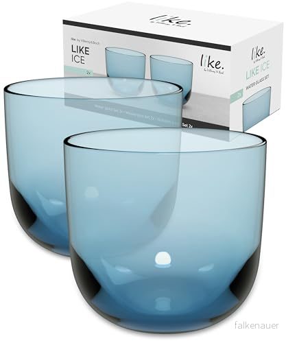 Villeroy & Boch Like Ice vattenglas 2 pack, isblått färgat glas, volym 280 ml 4003686429468