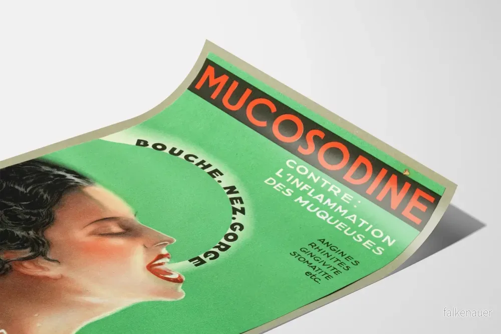 Vintageposter Mucosodine - Retro medicinsk väggdekoration - Bild 3