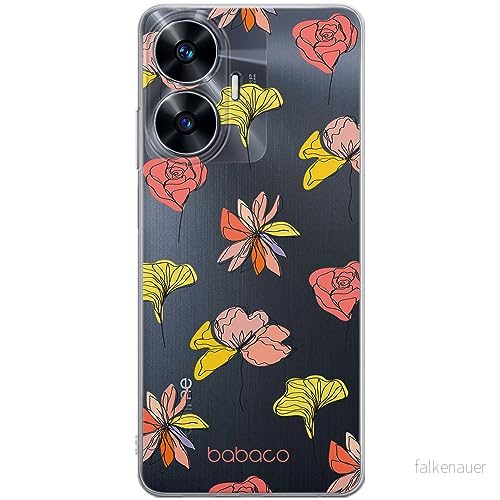 ERT GROUP mobiltelefonfodral för Realme C55 originalt och officiellt licensierat Babaco mönster Flowers 012 optimalt anpassad till formen på mobiltelefonen, gedeeltelijk transparant 5905511863371