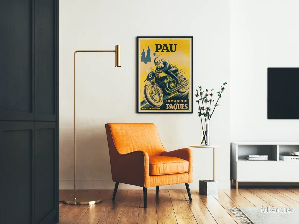Vintage poster för motorcykelklubb i Béarn Pau Påskdagen - Bild 2