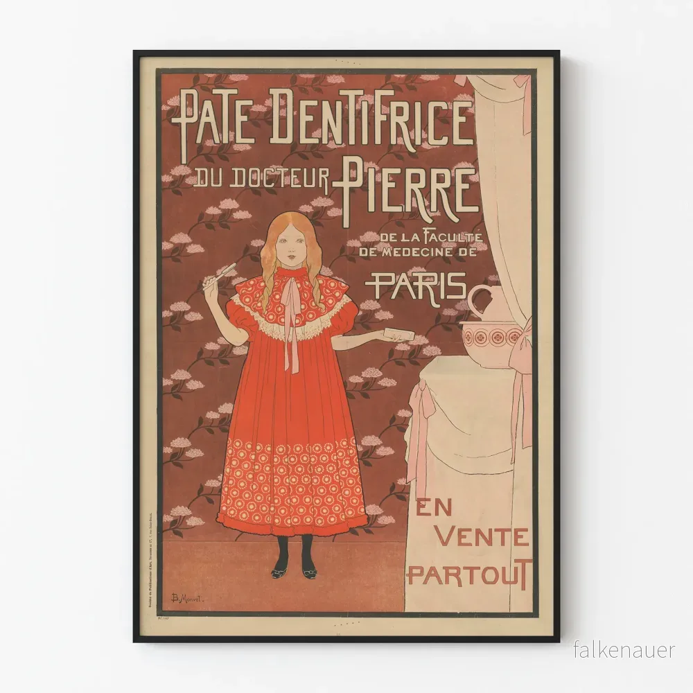 Vintageposter av Tandkrämspastan av Dr. Pierre