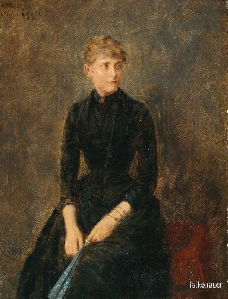 Målning Portrait av sångerskan Hedwig Helbig - Albin Egger-Lienz | Konsttryck - Bild 2