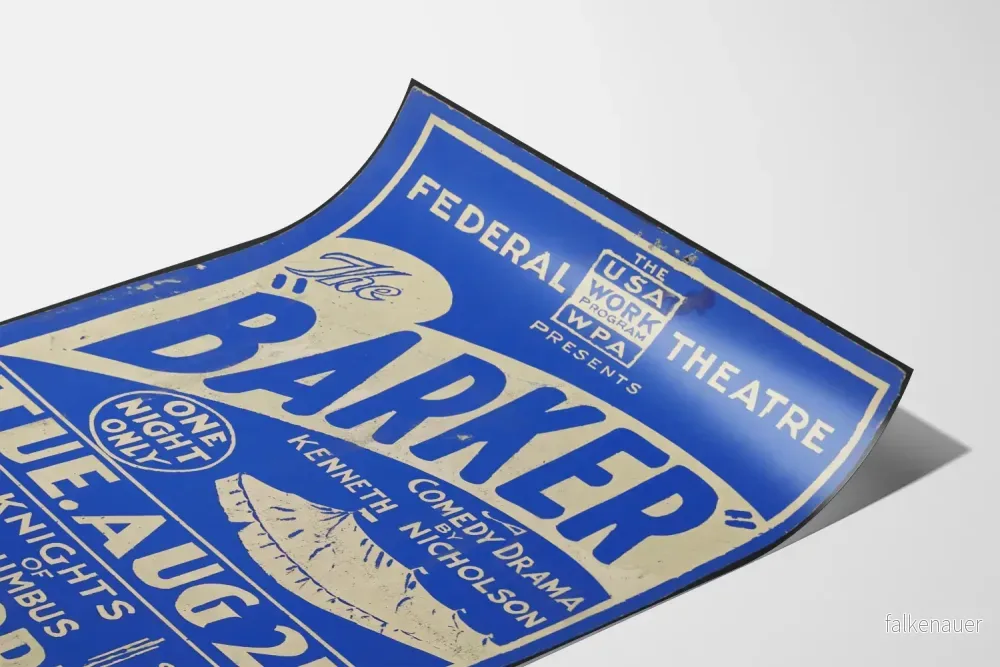 Vintageaffisch teater The Barker - Retro väggdekoration - Bild 3