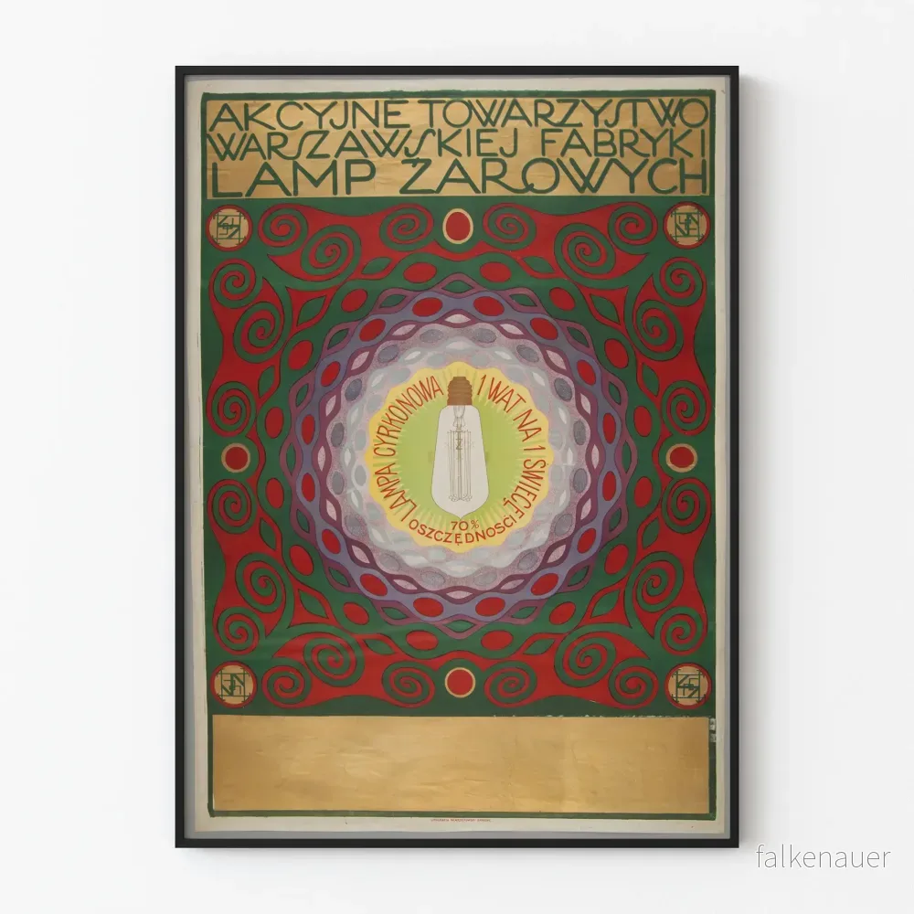 Vintage poster för väggdekoration tillverkad i Polen - Glödlampa