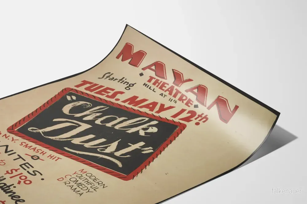 Vintageaffisch för teatern Mayan 'Chalk Dust' 1936 - Bild 3