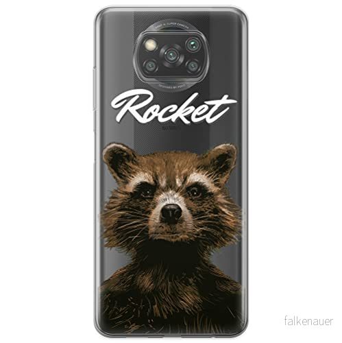 ERT GROUP mobiltelefonfodral för Xiaomi POCOPHONE X3 originalt och officiellt licensierat Marvel mönster Rocket 006 optimalt anpassad till formen på mobiltelefonen, gedeeltelijk transparant 5903537123417