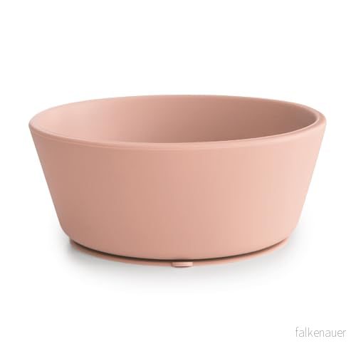 Mushie Silikonskål med Sugkopp Halkfri för Bebisar och Småbarn Material: Livsmedelsgodkänd Silikon Diskmaskin Mikrovågssäker Blush 810052460437