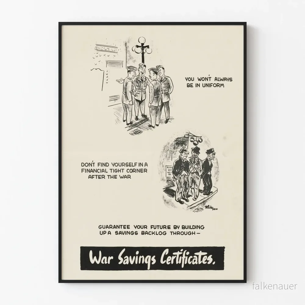 Vintage affisch sparråd - Krigsbesparingscertifikat