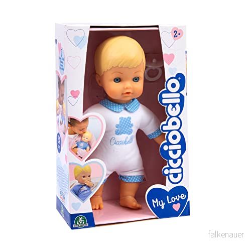 Cicciobello My Love Den fluffiga dockan passar de små med 24 hög vit klänning, för barn från 2 år, Ccba6100, dyrbara leksaker 8056379150572