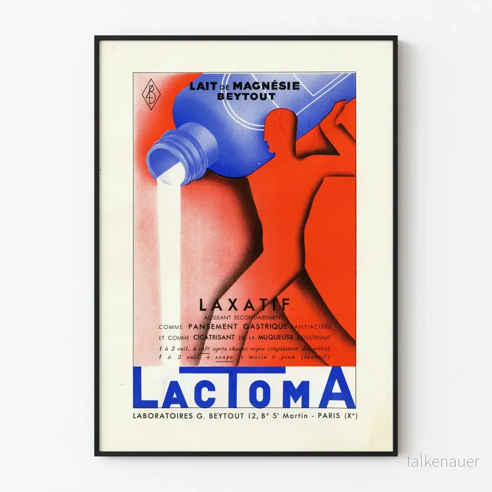 Vintage reklamposter för magnesiummjölk Lactoma