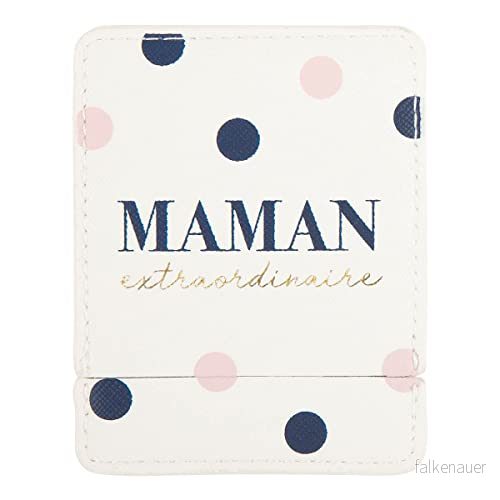 Draeger Paris Extraordinär mamma fickspegel med vitt fodral fyrkantig sminkspegel att ta överallt perfekt hem och resor 9 x 7 cm födelsedagspresent, jul, mors dag presentidé 3045671067560