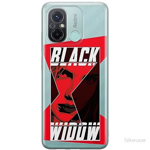 ERT GROUP mobiltelefonfodral för Xiaomi REDMI 12C/ 11A originalt och officiellt licensierat Marvel mönster Black Widow 012 anpassad till formen på mobiltelefonen, gedeeltelijk transparant 5905511854454