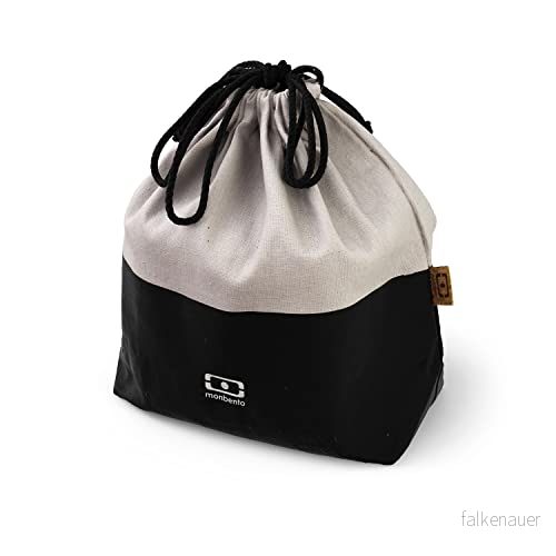 MONBENTO Lunchväska MB Pochette L Onyx Polyesterväska för lunchlåda Perfekt Bento Box Square med Positive flaska Svart 3760192689403