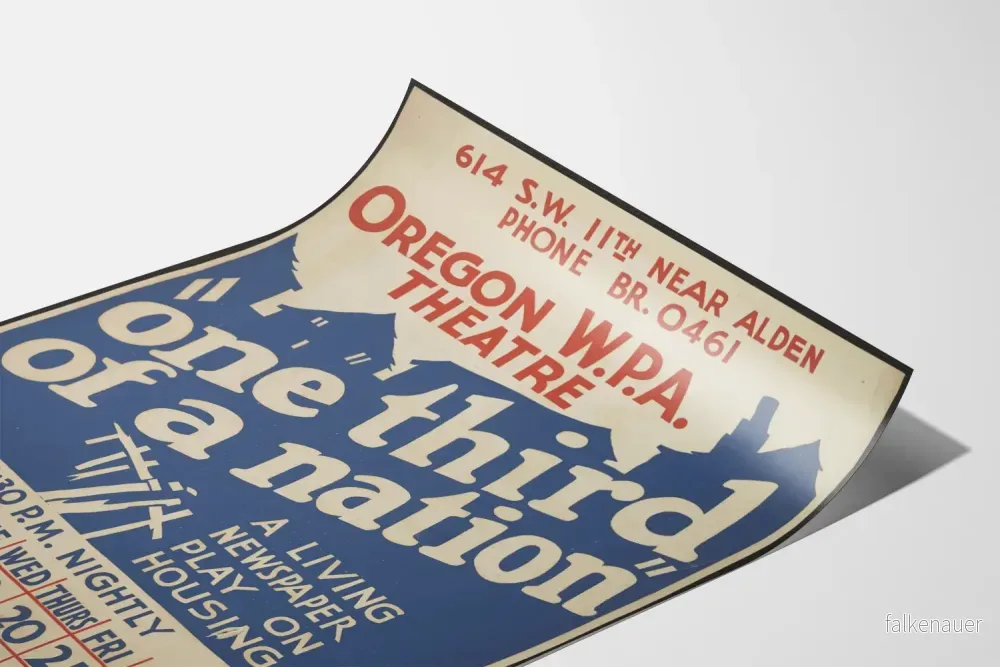 Vintageposter 'One Third of a Nation' - Väggdekoration Teater WPA Oregon - Bild 3