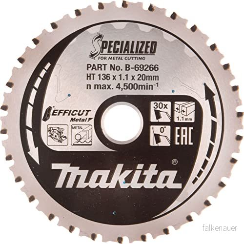 Makita B-69222 5-3/8 tum 30T karbidtippad max effektivitet sågblad, metall/allmän användning 88381548168