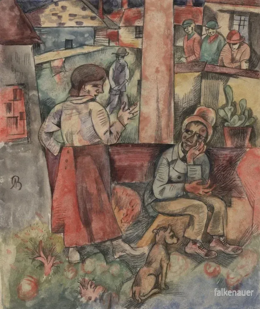 Målning Bordure du village Fabrikstadt - Albert Bloch | Konsttryck - Bild 2