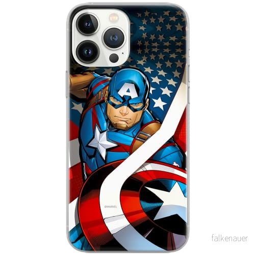 ERT GROUP mobiltelefonfodral för Iphone 13 PRO originalt och officiellt licensierat Marvel mönster Captain America 004 Vit optimalt anpassad, fodral tillverkad av TPU plast 5903932924817