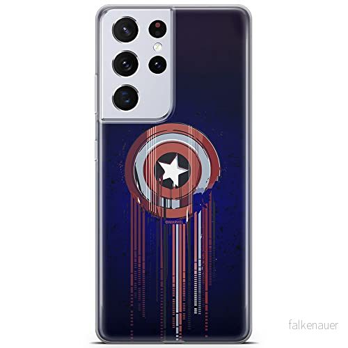 ERT GROUP mobiltelefonfodral för Samsung S21 ULTRA originalt och officiellt licensierat Marvel mönster Captain America 017 anpassad till formen på mobiltelefonen, fodral tillverkad av TPU plast 5903932390643