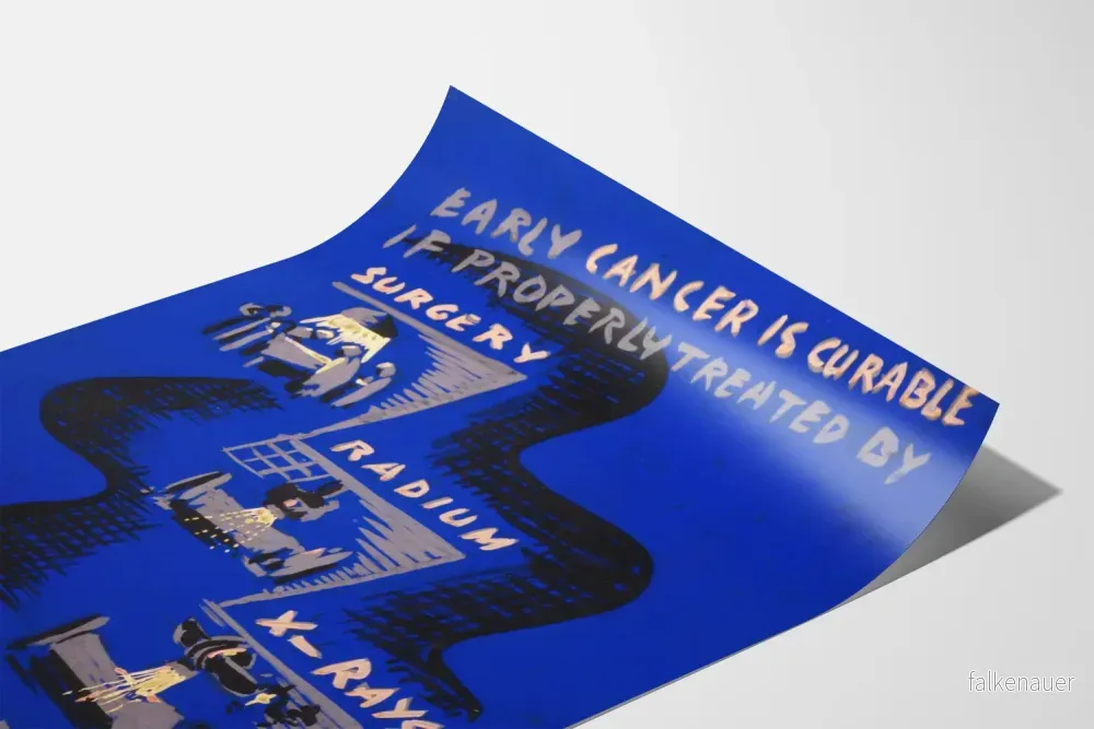Vintageposter om tidig behandling av cancer med kirurgi och strålbehandling - Bild 3