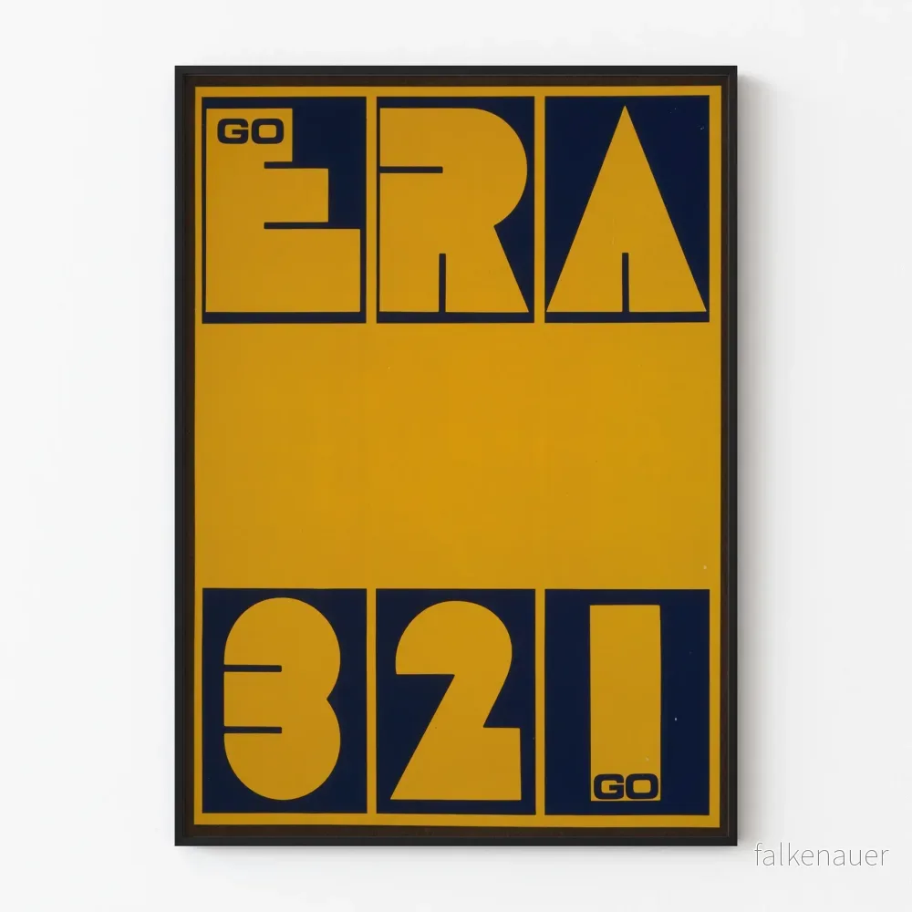 Grafisk poster Go Era 3 2 1 i blått och gult Grafisk poster Go Era 3 2 1 i blått och gult