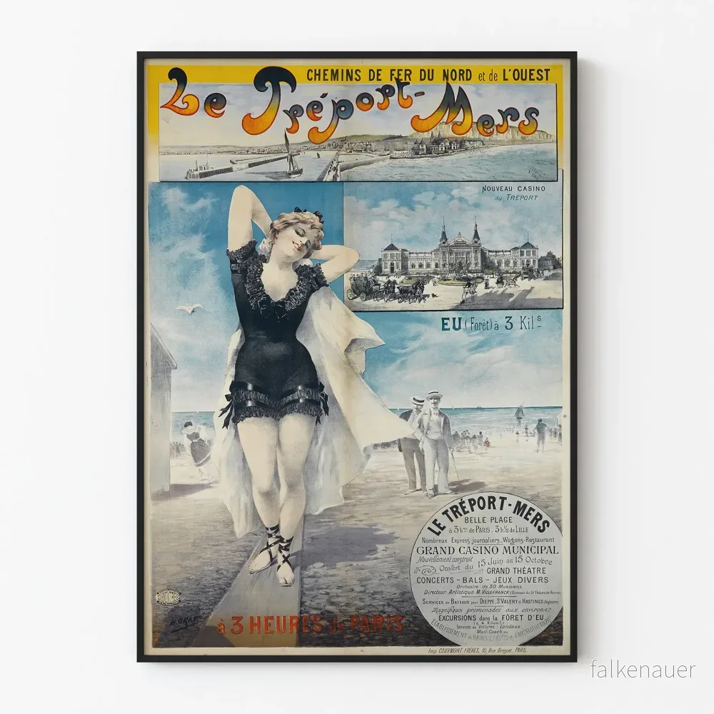 Vintageposter Le Tréport-Mers Nord- och Västbanorna