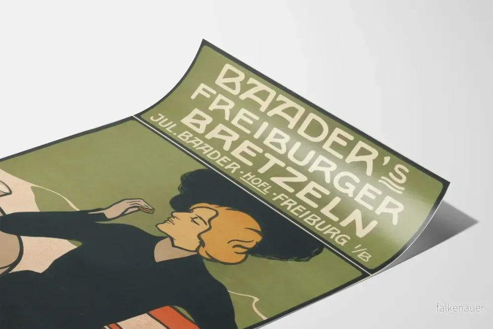 Vintageposter Baader's Freiburger Bretzeln för väggdekoration - Bild 3