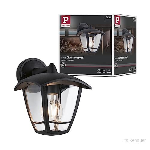 Paulmann Classic curved utomhusvägglampa, nedåt 4000870943922