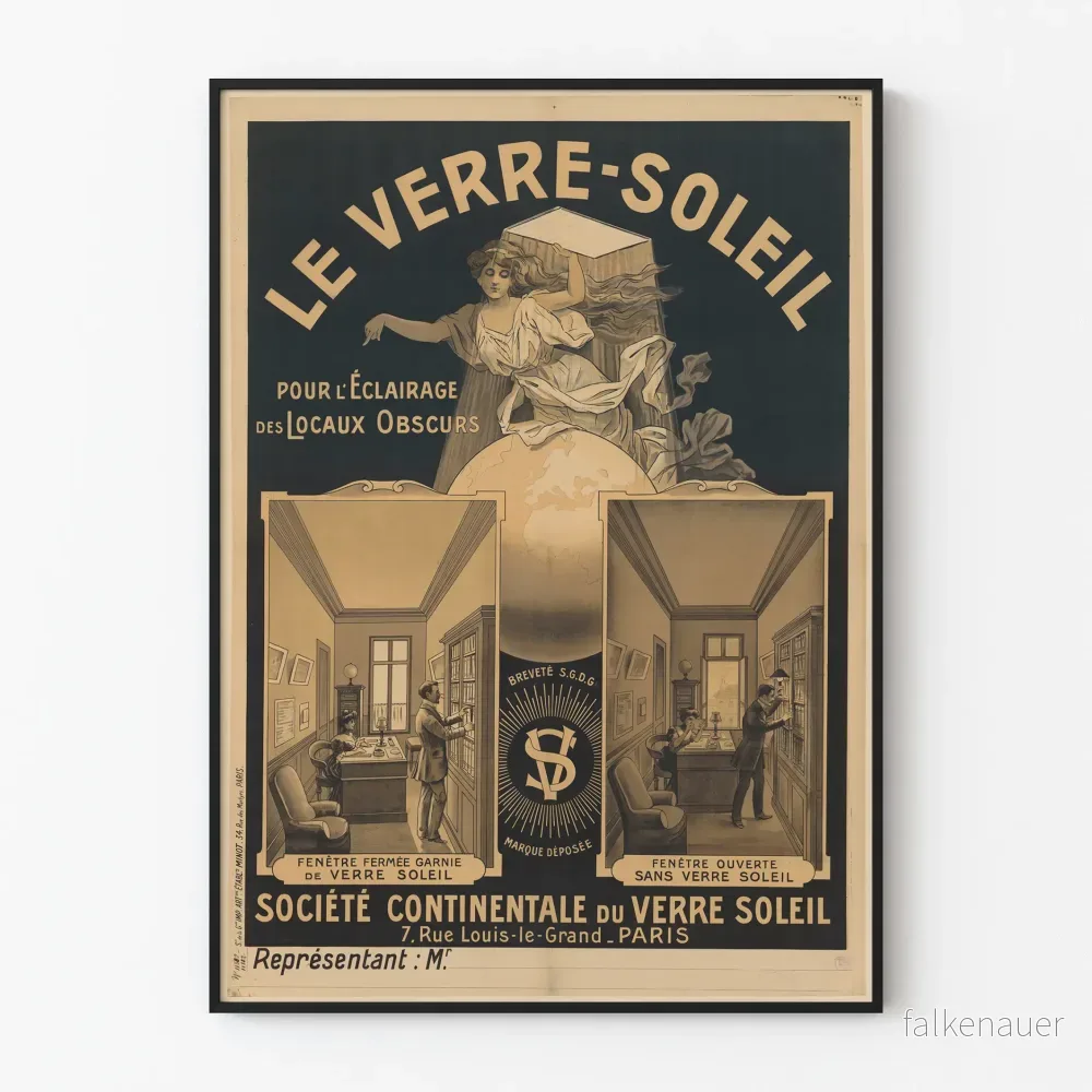 Vintageposter Le Verre Soleil - Retro industriell väggdekoration