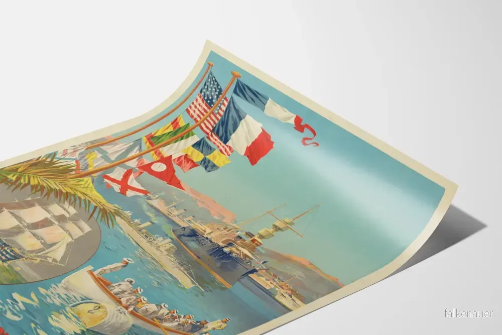 Vintageaffisch Port de Guerre Toulon - Maritim Väggdekoration - Bild 3
