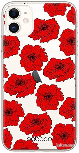 ERT GROUP mobiltelefonfodral för Apple Iphone 11 originalt och officiellt licensierat Babaco mönster Flowers 018 Vit optimalt anpassad till formen på mobiltelefonen, gedeeltelijk transparant 5903932633443