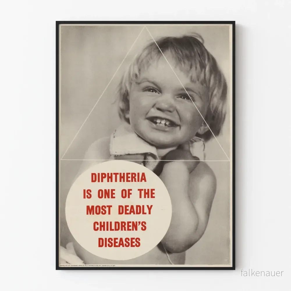 Vintageposter om barnets difteriöverkänslighet
