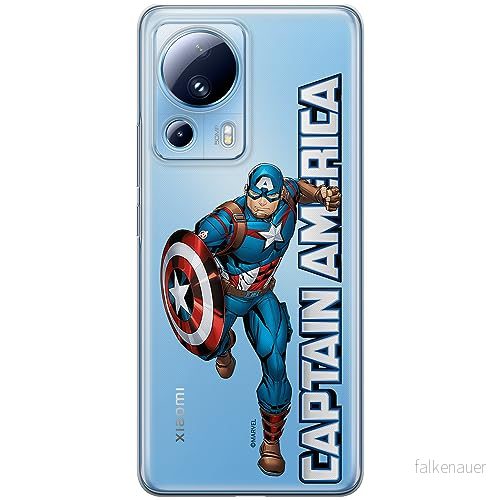 ERT GROUP mobiltelefonfodral för Xiaomi 13 LITE/CIVI 2 originalt och officiellt licensierat Marvel mönster Capitan America 030 anpassad till formen på mobiltelefonen, gedeeltelijk transparant 5905511924416