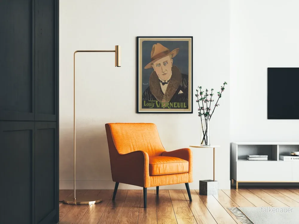 Vintageposter av Louis Verneuil porträtt med hatt - Bild 2
