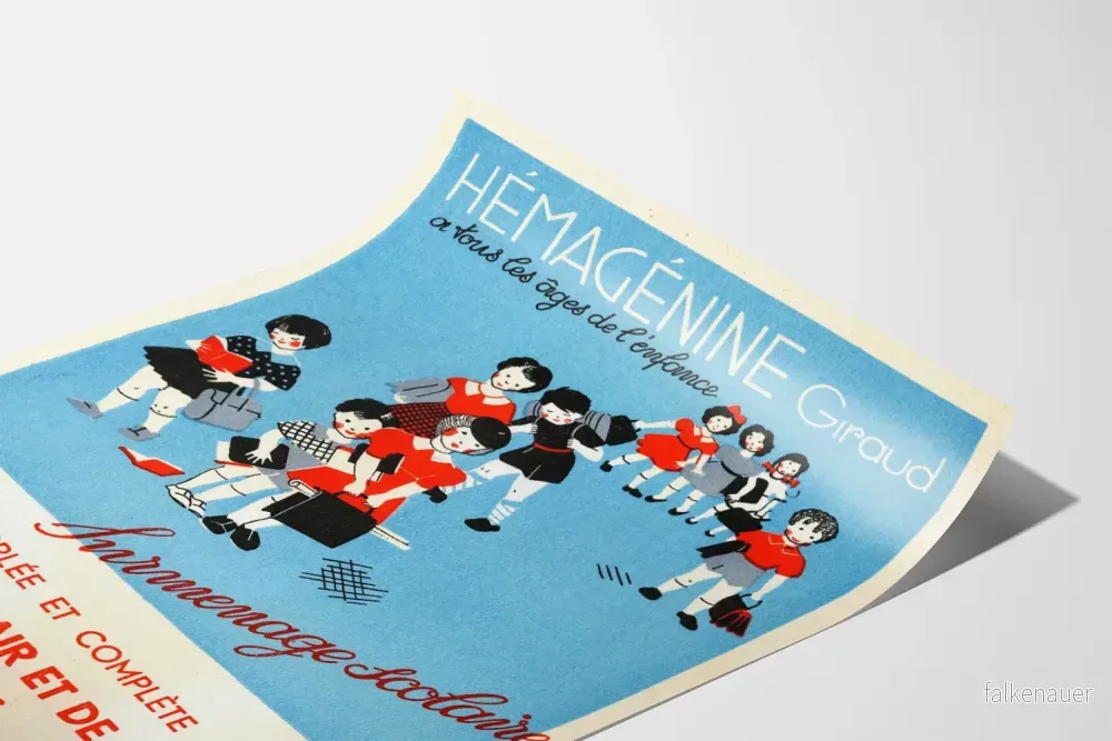 Vintageposter Hémagénine Giraud - Retro skolväggdekoration - Bild 3