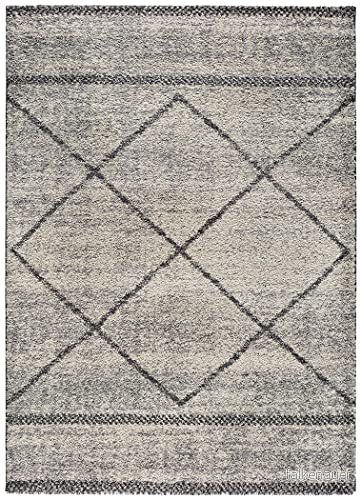 ECCOX Polypropylen Kairo lång hårmatta med Jute Base Mjuk och höghållfast matta Entrématta, Vardagsrum, Matsal, Sovrum, Omklädningsrum Grå (160x230cm) 8434196065338