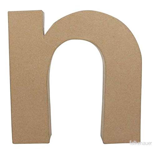 décopatch Ref AC407O Papier Maché alfabet roliga små bokstäver "N" att dekorera med papper, lim och lack, 5 x 22 23 cm brun 3609510004071