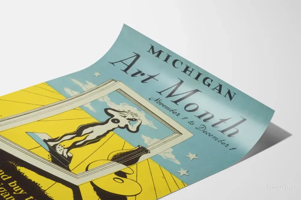 Vintageposter för Michigan Art Month för konstnärlig väggdekoration - Bild 3