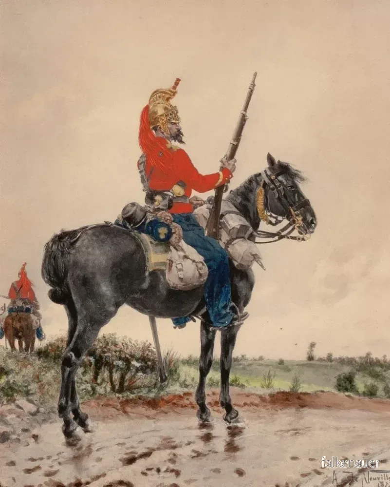 Målning Soldat monterad i vakt - Arthur Alfred Brunel de Neuville | Konsttryck - Bild 2