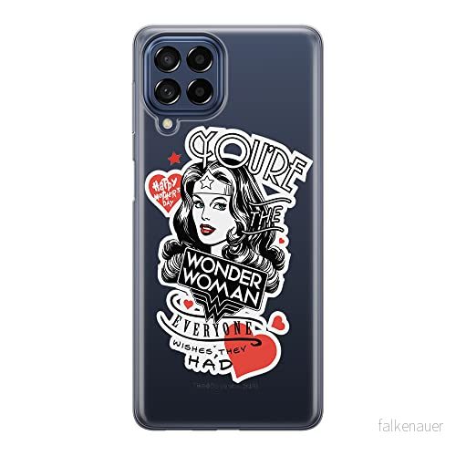ERT GROUP mobiltelefonfodral för Samsung M33 5G originalt och officiellt licensierat DC mönster Wonder Woman 014 optimalt anpassad till formen på mobiltelefonen, gedeeltelijk transparant 5905511343286