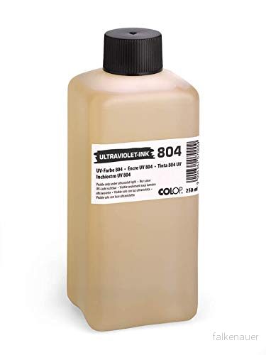 COLOP UV stämpelfärg 804, osynlig, 250 ml, avtryck endast synligt under lampa 9004362407119