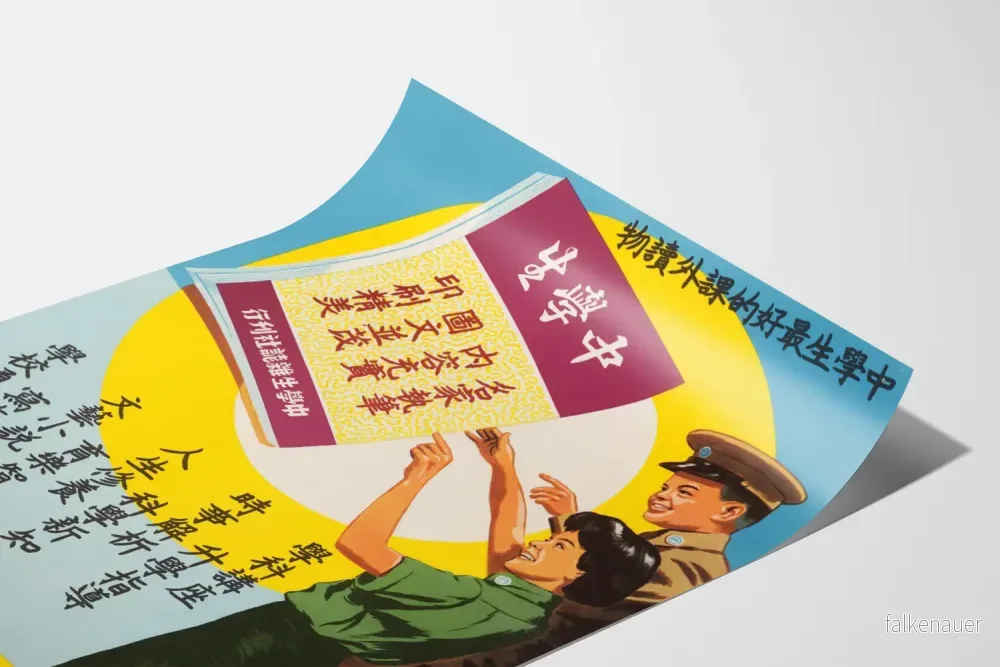 Vintage asiatisk utbildningsposter för gymnasiestudenter - Bild 3