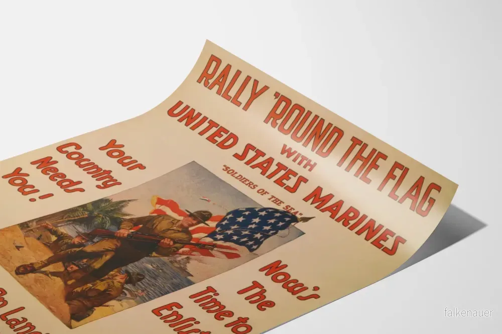 Vintageaffisch med United States Marines - Patriotisk väggdekoration - Bild 3
