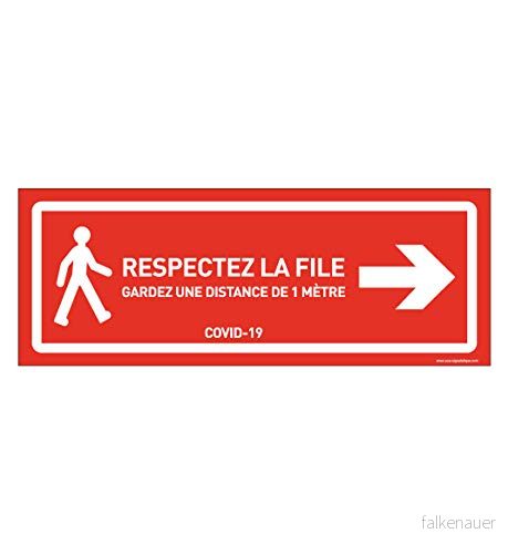 AUA SIGNALETIQUE markskylt respekterar höger tråd laminerad klistermärke röd 420 x 160 mm 3666180027281