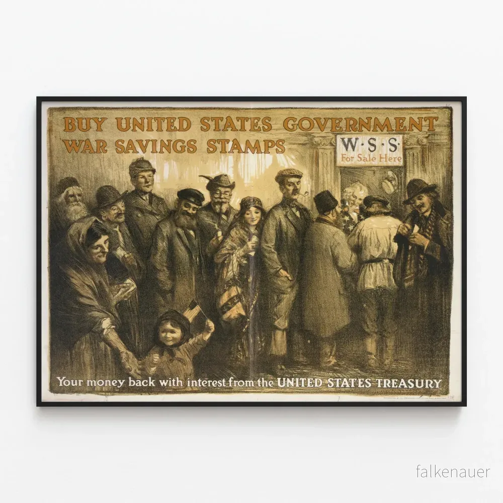 Vintage amerikansk poster för War Savings Stamps väggdekoration